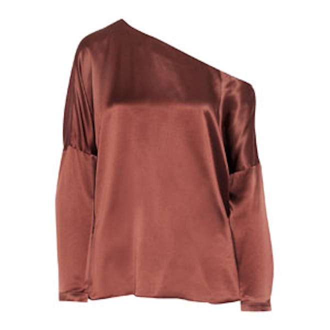 Asymmetric Silk-Satin Top