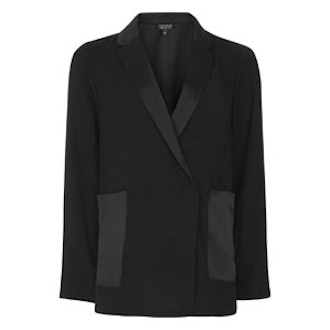 Contrast Satin Blazer