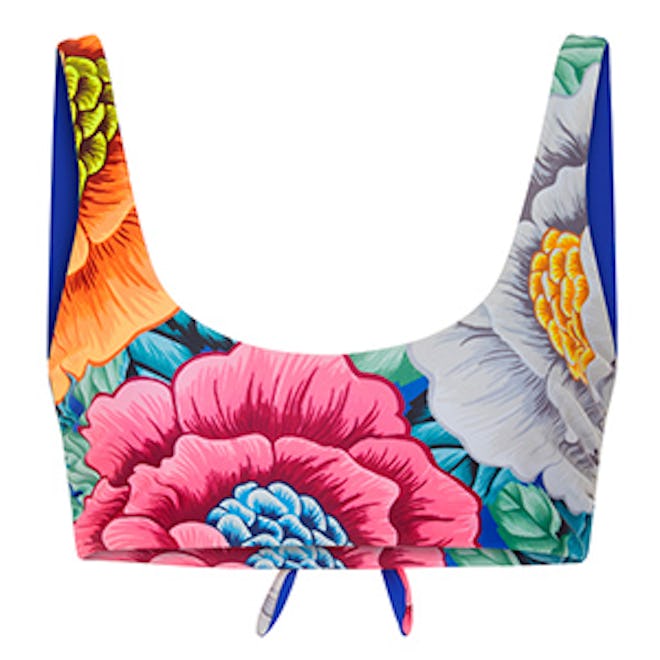 Tie Back Floral Printed Bikini Top