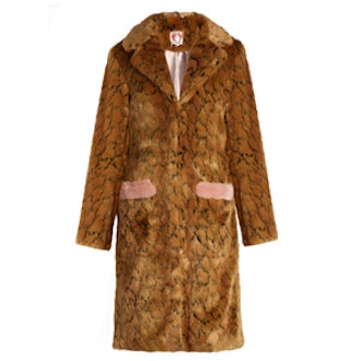 Claude Leopard-Print Faux-Fur Coat