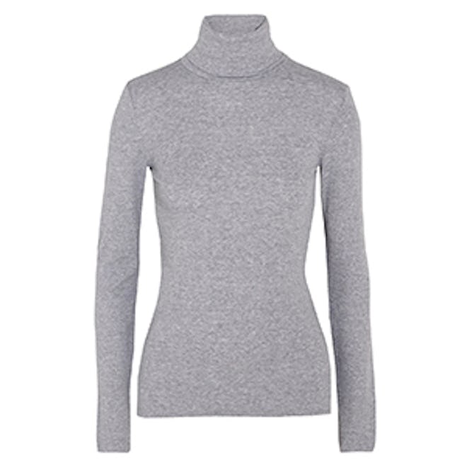 Supima Cotton and Modal-Blend Jersey Turtleneck Top