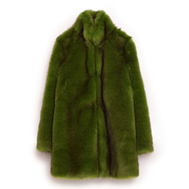 Green Faux Fur Coat