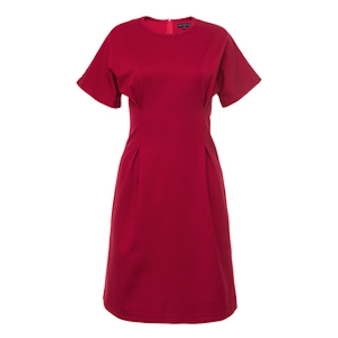 FRS Red Waist Gathered Dress With Raglan Sleeve