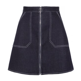 Ring Zipper Denim Pocket Skirt