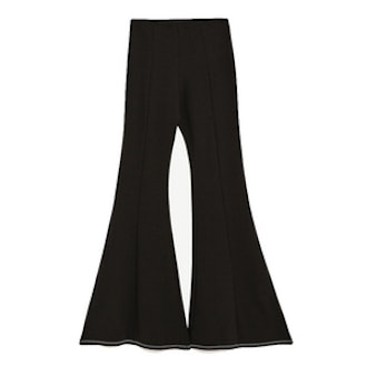 Bell Bottom Trousers With Topstitching