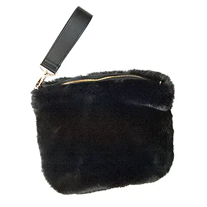 Faux Fur Accent Style Icon Clutch