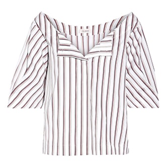 Striped Cotton-Poplin Top
