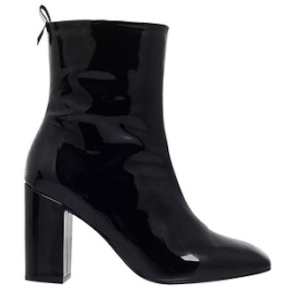 Strut Patent-Leather Ankle Boots