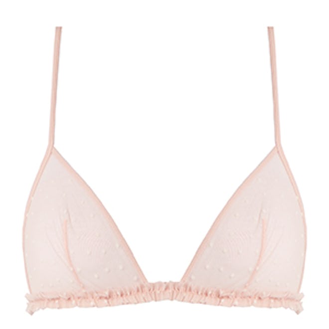 Plumetis Triangle-Cup Tulle Bra