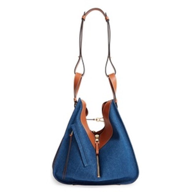 Large Hammock Denim & Leather Hobo