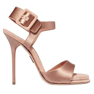 Kalida Satin and Suede Sandals