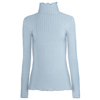 Pale Blue Ribbed Long Sleeve Top