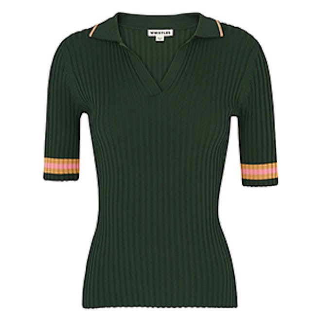 Tipped Stripe Polo Shirt