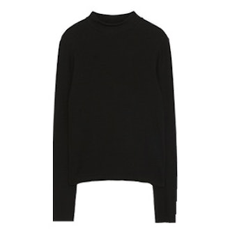 Ribbed Funnel Neck Top