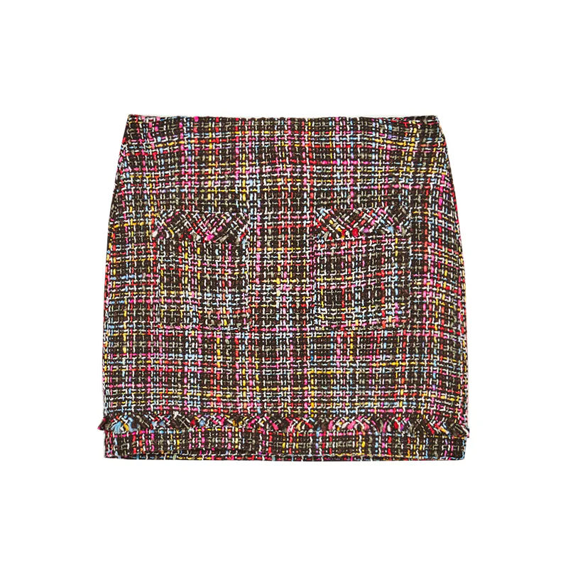 New Zara Preppy Tweed Mini Skirt 90s Style