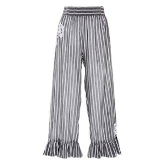 Jesi Lace-Appliqued Striped Pants
