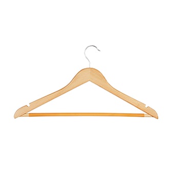 Basic Suit Hanger with Non-Slip Bar Maple