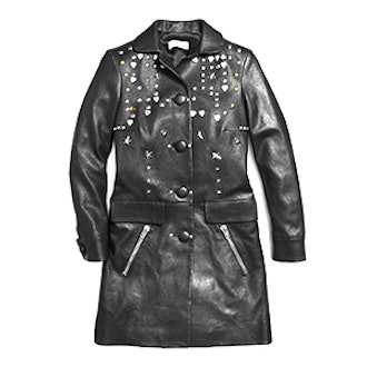 Leather Beatnik Rivet Coat