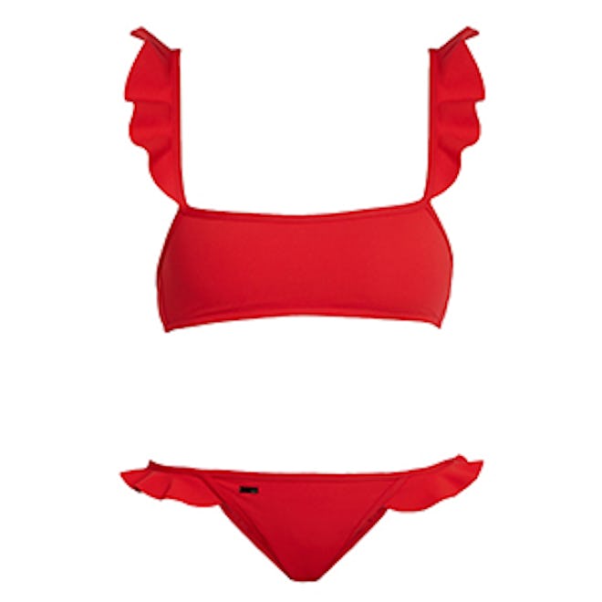 Rouches Ruffle-Trimmed Bikini