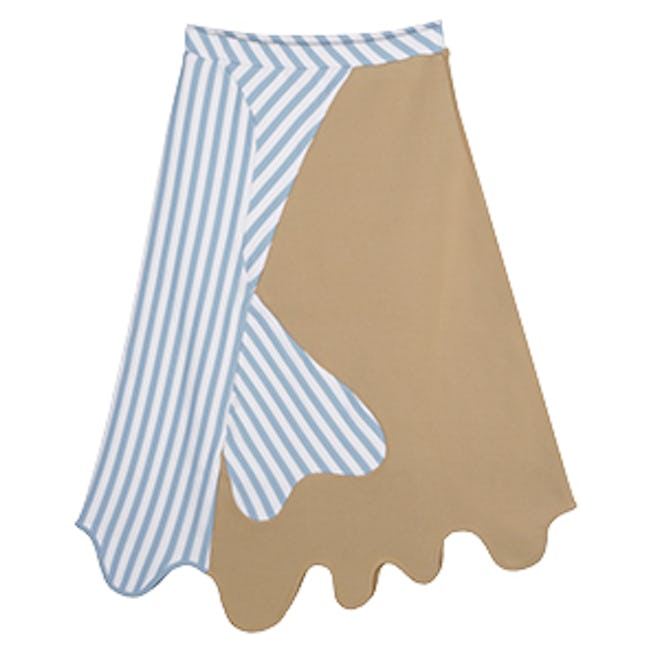 Anvil Colorblocked Asymmetric Knit Skirt