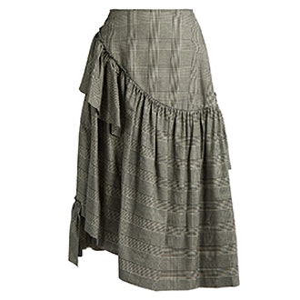 Prince Of Wales-Checked Ruffled Skirt