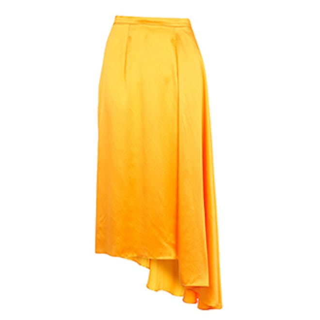 Asymmetric Satin Sash Skirt