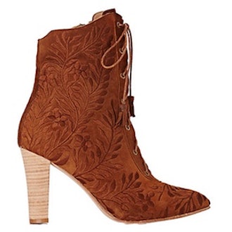 Embroidered Audrey Ankle Boots