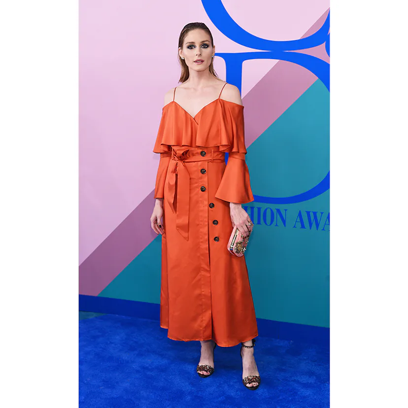 olivia palermo orange dress Spent the day yesterday riding around in style, and the evening celebrating signature scents! #ad Congratulations @sam_edelman on the launch of your first fragrance: Signature by #samedelman Smells divine and dinner