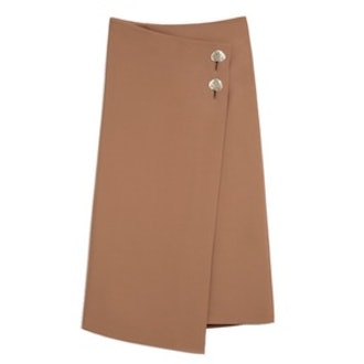 Button Detail Wrap Skirt