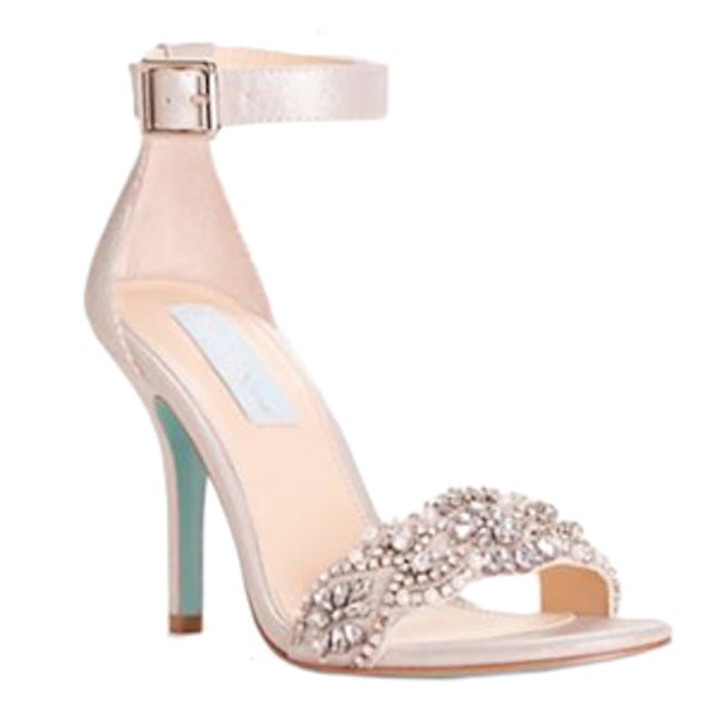 Embellished High Heel Sandals With Ankle Strap