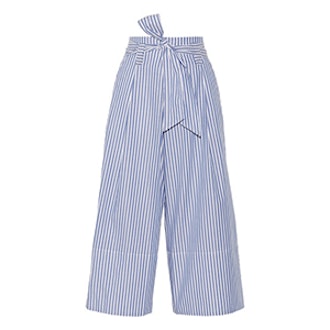 Bennih Cropped Striped Cotton-Poplin Pants