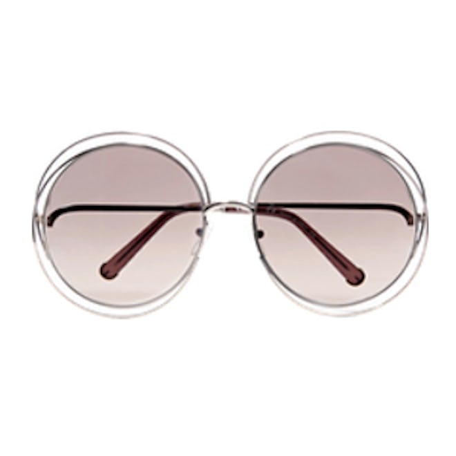 Carlina Round-Frame Gold-Tone Sunglasses