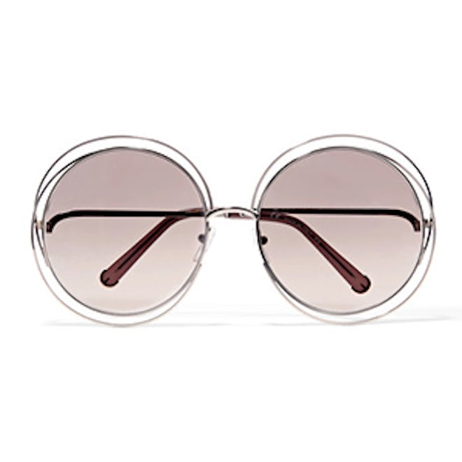 Carlina round-frame gold-tone sunglasses