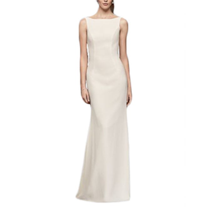 Crepe Sheath Wedding Dress