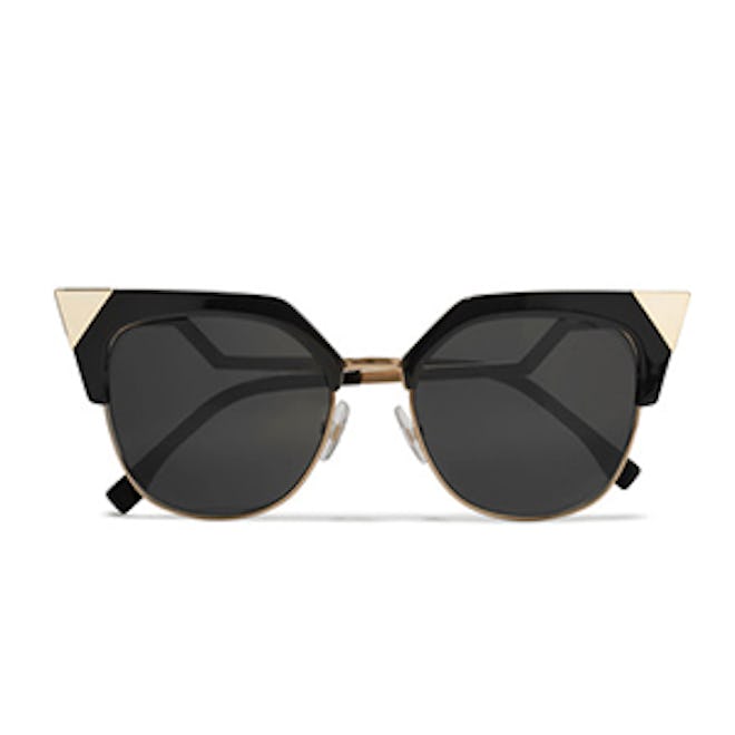 Iridia cat-eye gold-tone and acetate sunglasses