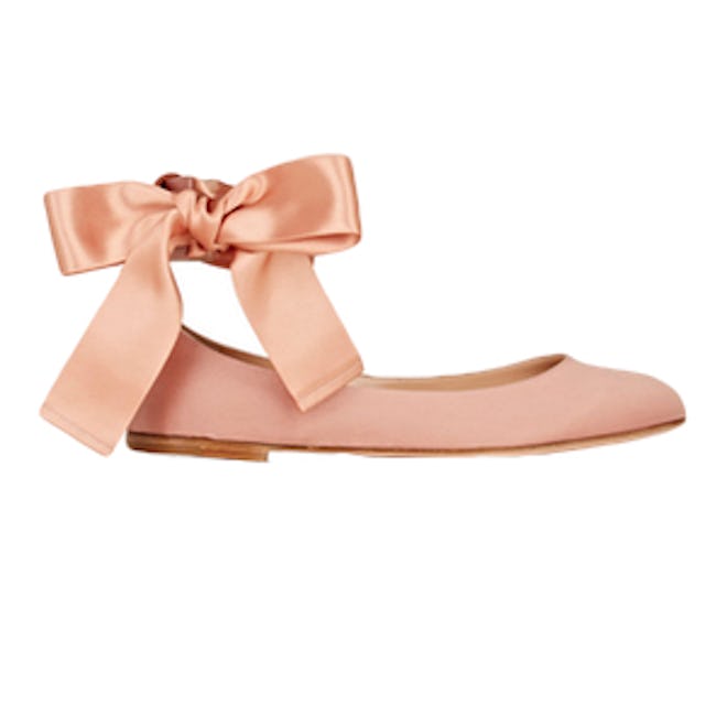 Satin Ankle-Tie Flats