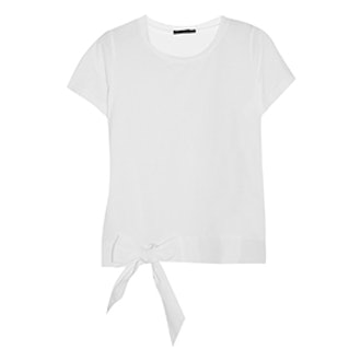 Poplin-Trimmed Cotton-Jersey T-Shirt