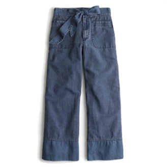 Cropped Chambray Pant With Tie