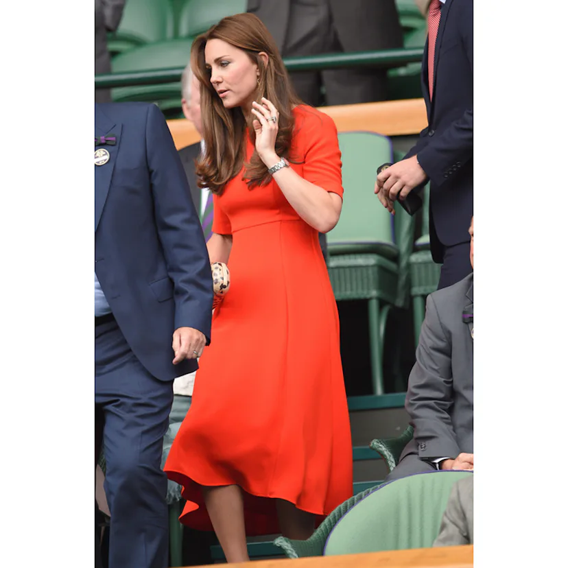 kate middleton orange dress Kate Middleton Orange Short Sleeve Fit Flare A Line Midi Dress opalroyaleclothing