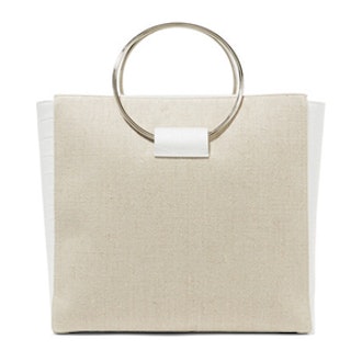 Ring Canvas And Croc-Effect Leather Tote