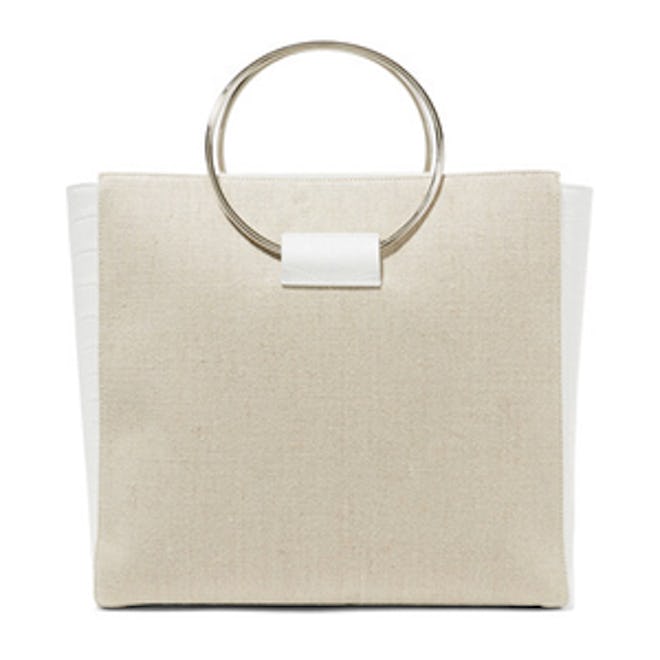 Ring Canvas And Croc-Effect Leather Tote