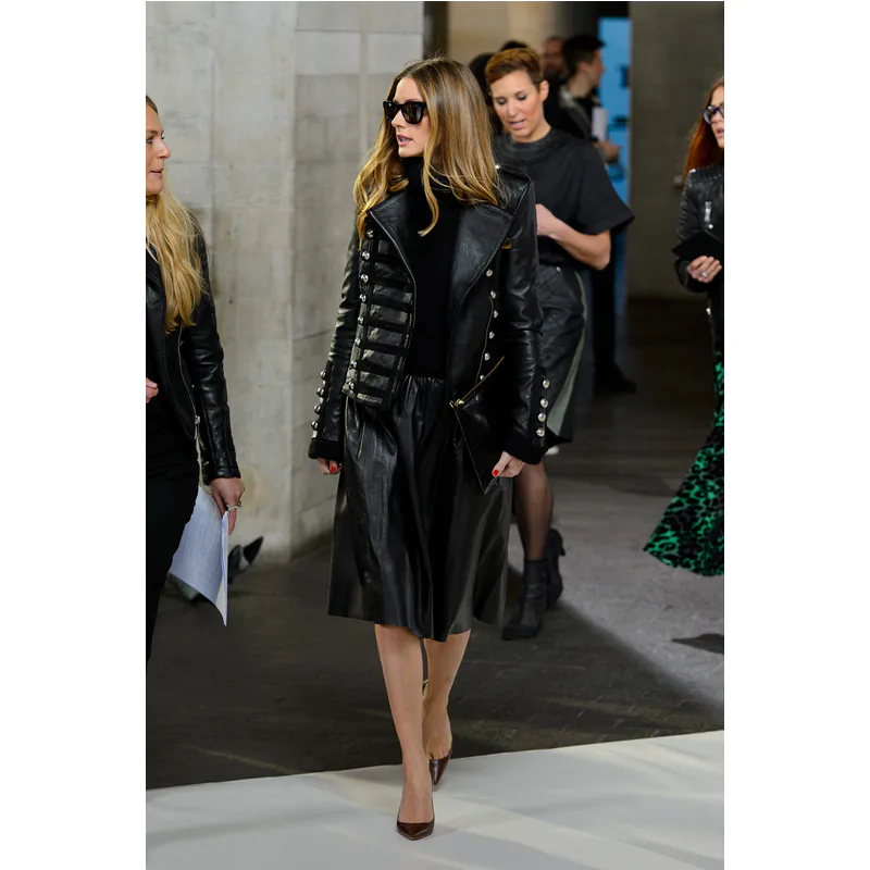faux leather trim dress SSYS The Vivian Lightweight Air Faux Leather Trim Shoulder Pad Dress I main image 1