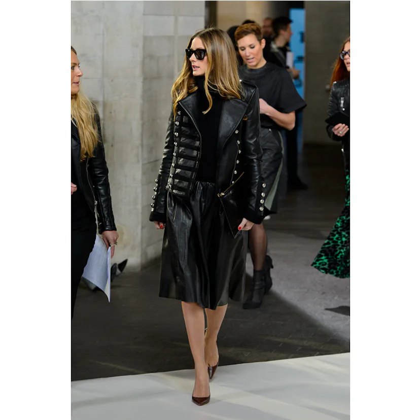 olivia palermo leather dress Shop Olivia Palermo's Head To Toe Leather Look