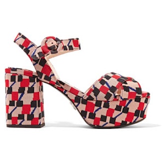 Jacquard Platform Sandals