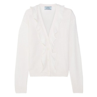 Ruffled Cashmere Cardigan