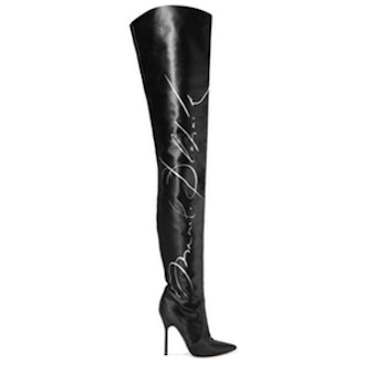 Printed Satin Thigh Boots