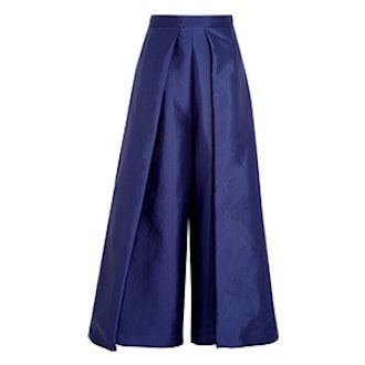 Aria Cropped Charmeuse Wide-Leg Pants