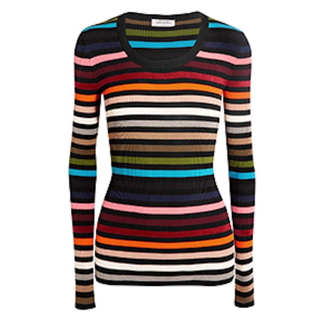 Striped Stretch-Knit Sweater