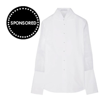 J.W. Anderson Tulle-Paneled Cotton-Poplin Shirt