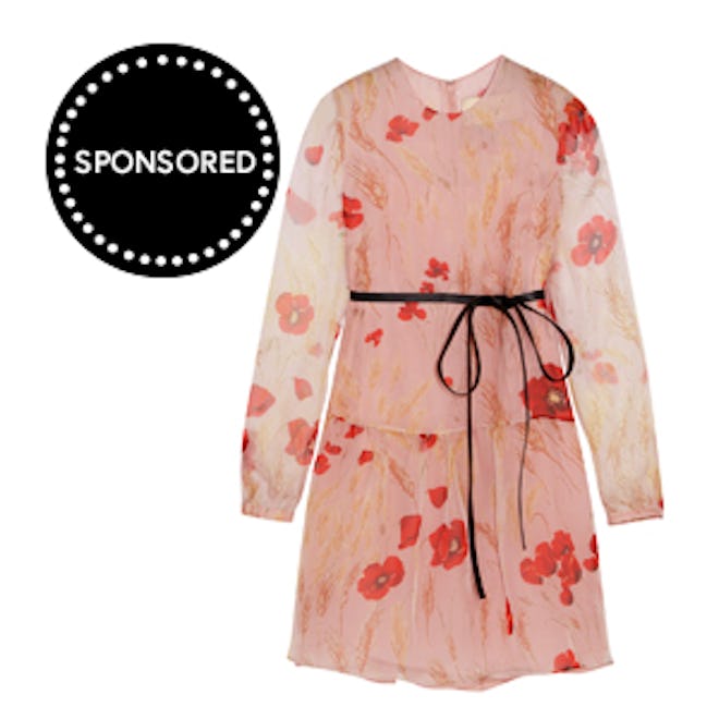 Valentino Floral-Print Silk-Chiffon Mini Dress